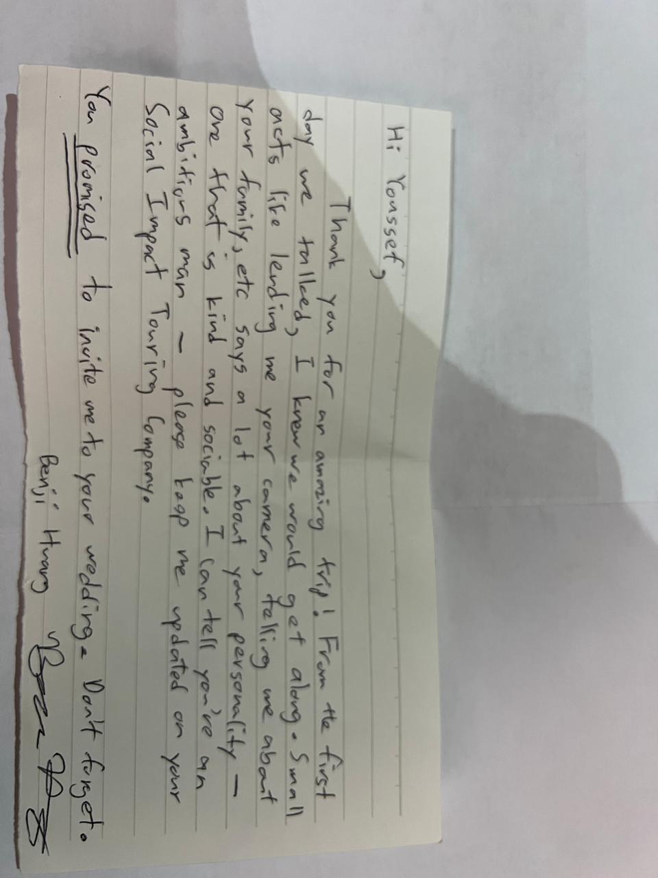 Traveler testimonial