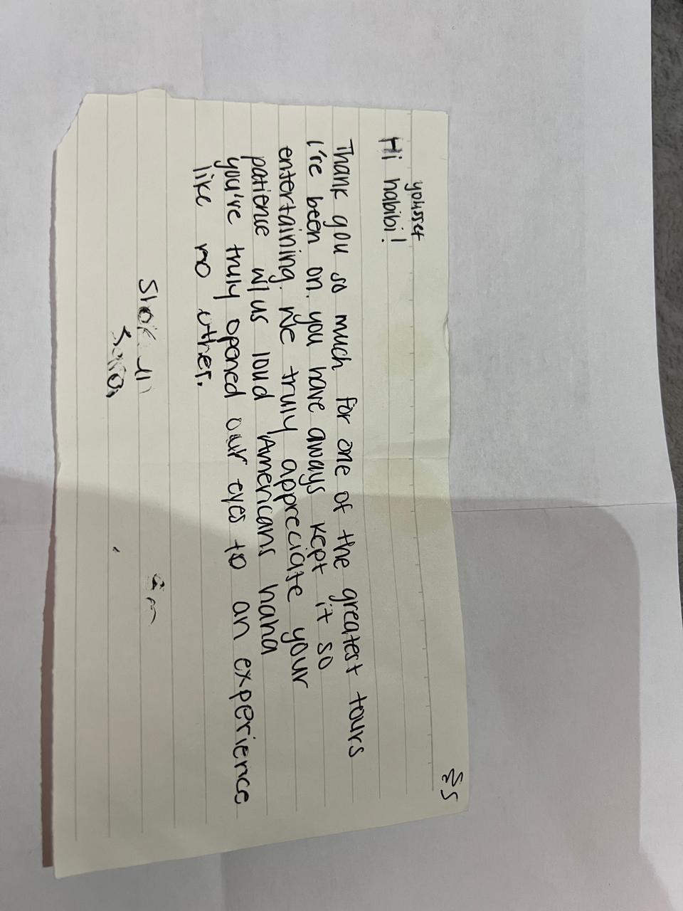 Traveler testimonial