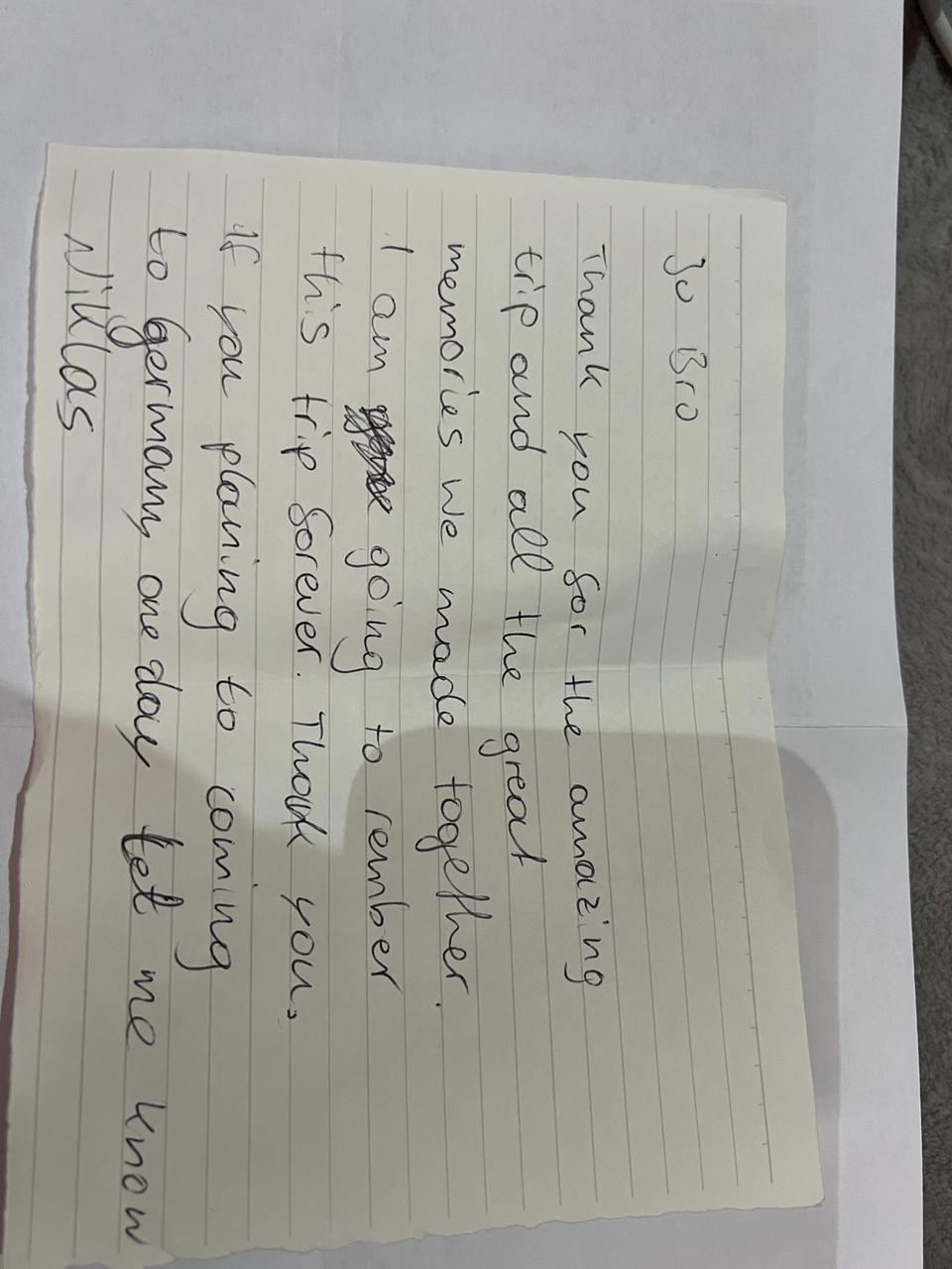 Traveler testimonial