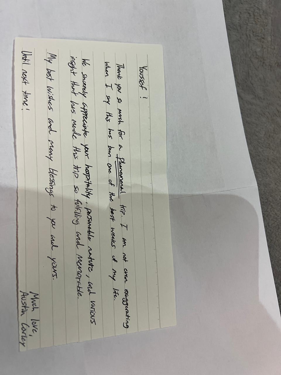 Traveler testimonial