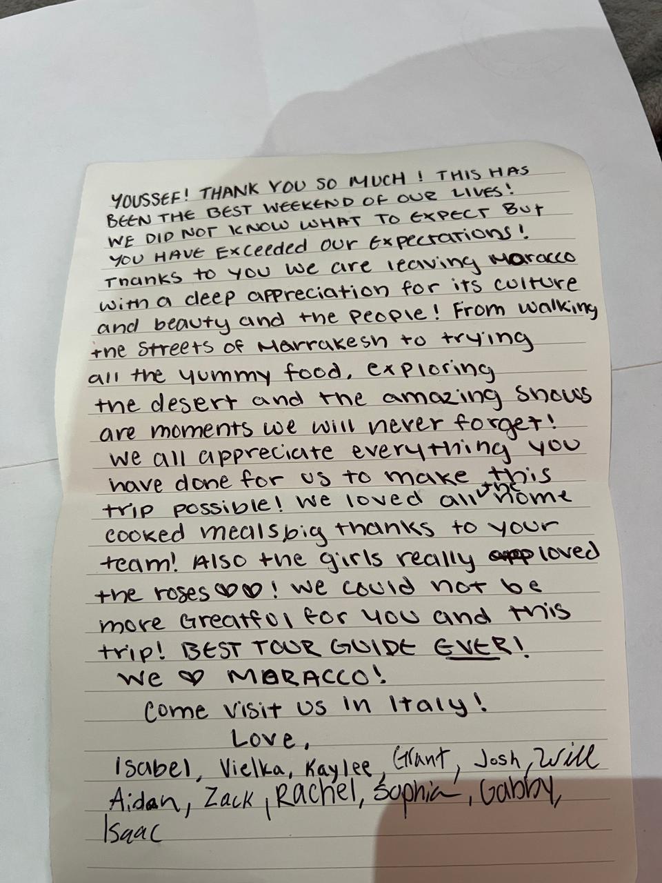 Traveler testimonial